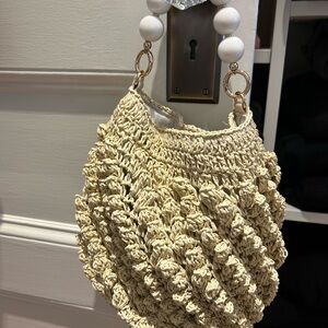 BTB Los Angeles Chic Tan Woven Shoulder Bag